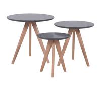 Beliani Set of 3 Coffee Tables VEGAS Grey, Grey