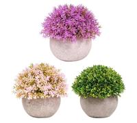 Set of 3 Colours Artificial Plants in Concrete Pot Living Room Decoration Modern Artificial Plant Mini Kitchen Decoration Flowers Artificial Flowers Window Sill Desk Wall Balcony Office Bedroom