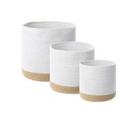 Set of 3 Baskets BASIMA Cotton White