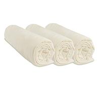 Set of 3 Cotton Fitted Sheets 40 x 80 cm Extendible to 40 x 90 cm - Natural Ecru (Easy Dort)