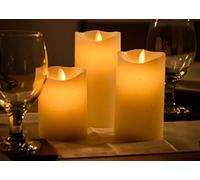 Set of 3 Cream Dancing Flame LED Candles Premier Christmas Decorations