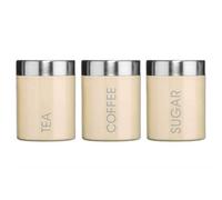 Set of 3 Cream Enamel Tea Coffee and Sugar Canisters | Liberty