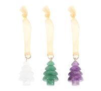 Set of 3 Crystal Christmas Tree Decorations - Sparkling Acrylic Gems, Festive Ornaments for Holiday Tree, Home Décor, Gift for Christmas, Assorted Shapes and Colors