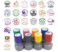 Set of 3 Custom Teacher Stamp, School Classroom Stamp, You Pick Image Ink Color, 60+ Picture for Choose, Custom Teacher Name, Reward Stamp, self Inking Stamp, Round Rubber Stamp