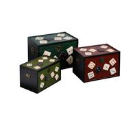 Set of 3 Dice Design Wooden Storage Trunks, Set of Three Modern Storage Trunks, Big Trunk For Storage