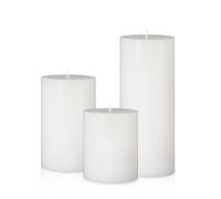 Set of 3 Different Sizes White Pillar Candles, Unscented Dripless 2.75x3, 2.75x4, 2.75x6 Inch Cylinder Column Wax Long Burning Candles for Home Power Outage Emergency Dinner Table Decoration