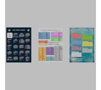 Set of 3 Double-Sided A2 Educational Computing Posters (420 x 594 mm), History of Computing, Python Programming, Windows Shortcuts, Professional Reference Charts