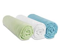 Set of 3 Draps Cotton 70 x 160 cm Anise White Turquoise