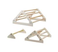 Set of 3 Durable Wooden Bird Cage and Small Pet Activity Stand, Ventilated Framework for Safe Use Wooden Bird House Hamster Platform