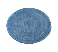Set of 3 Elegant Anti Scalding Pad Cotton Round Placemats and Coasters Enhance Your Dining Space (Blue)