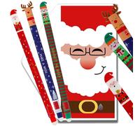 Set of 3 Erasable Gel Pens with Erase Ink, 0.7mm Tip Christmas Santa Claus Reindeer Elf Design Erasable Pens Smooth Writing Pens for Kids Adults Christmas Stocking Fillers Party Favours Xmas Gifts (A)