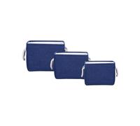 Set of 3 Fabric Baskets Blue DARQAB