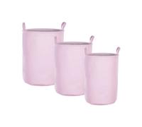 Beliani Set Of 3 Baskets Archa Cotton Pink
