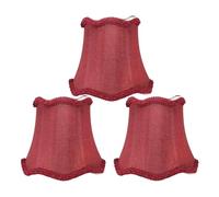 Set of 3 Fabric Lampshade E14/E27 Modern Minimalist Clip On Light Shade for Table Lamp Candle Chandelier Light Wall Light Home Decoration (Red)