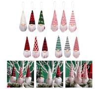 Set of 3 Faceless Gnome Plush Dolls Unique Christmas Tree Hanging Decorations for Holiday Cheer (A)