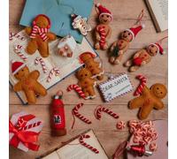 Set of 3 Festive Gingerbread Hanging Decorations - Colorful Christmas Ornaments for Tree, Wreath & Festive Displays