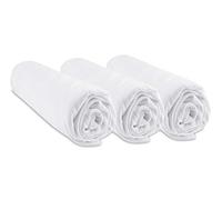 Set of 3 Fitted Sheets for Moses Basket 32 x 72 cm Oval | White | 100% Bamboo | Compatible with Oval Mattress for Carrycot, Pram, Moses Basket | Stretchy | Brand Easy Dort | Oeko Tex | Made in Europe