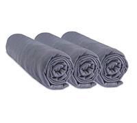 Set of 3 Fitted Sheets for Moses Basket, Cot, Umbrella, 100% Cotton, Stretchy, Soft and Breathable, Easy Dort, Oeko-Tex Label (Grey, 32 x 72 cm)