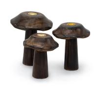 Set Of 3 Flat Incense Cone Mushrooms - 11Cm, 12Cm, 13Cm For Meditation And Decor