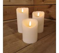 Set of 3 Flickabright Christmas Flickering Cream Candles Small, Medium, Large Samuel Alexander White One Size