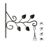 Set of 3 flower hooks with leaf design wall hooks for hanging baskets
