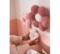 Set of 3 Flowers in Bouclé Knit printed pink