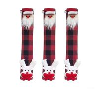 Set of 3 for Durable Christmas Handle Covers for Microwave Refrigerator Oven Handles Practical Covers to Protect and Decorate During Holidays (Style of 4)