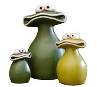 Set of 3 Frog Garden Statue Home Decor Mom Gifts Fairy Garden Accessories Outdoor Garden Frog Decor Art Housewarming Gift for Patio,Yard,Lawn Ornament