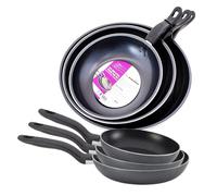 Set of 3 Frying Pan - Non Stick Fry, Kitchen, Eggs, Breakfast, Dinner, Pasta,Cookware Set | Kitchen Cookware | Home Chef | Breakfast, Lunch, Dinner & Cooking | Combo Frying & Grill Pan