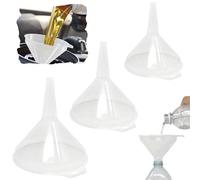 Set of 3 - Funnel for Liquid, Oil Transfer - Plastic Funnel for Narrow Necked Bottles Kitchen Funnel for Liquid and Powder Transfer (1-A - Transparent)