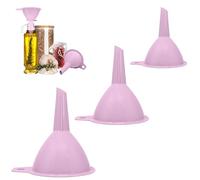 Set of 3 - Funnel for Liquid, Oil Transfer Plastic Funnel for Narrow Necked Bottles Kitchen Funnel for Liquid and Powder Transfer (Pink Funnel - 6.5/8/9.5cm)