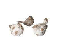 Set of 3 Garden Figurines ANGHIARI Bird Beige