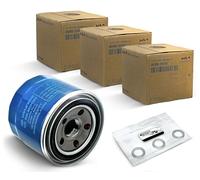 Set of 3 Genuine OEM Engine Oil Filter 26300-35505-ST and Drain Plug Gasket 21513-23001 fit for Hyundai, Kia