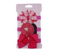 Set of 3 Girls' Headbands with Bows, Soft Cute Hair Band, Hair Accessories, High Elastic Hair Accessories, Bow Hair Bands, Children's Headbands for Little Girls, Toddlers, Adjustable, Rose Red