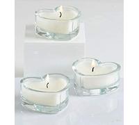 Set of 3 Glass Heart Shaped Candles Vanilla Gift Set, Home décor