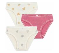 Set of 3 Glitter Hearts Panties Ecru 2 years