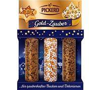 Set of 3 Gold Magic - Sugar Decorations for Decorating Pastries and Desserts 70 g - Decorative Sprinkles/Pickerd, Germany