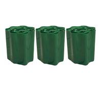 Set of 3 Green Plastic Garden Lawn Edging (9m x 15cm Roll)