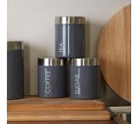 Set of 3 Grey Enamel Canisters | Liberty