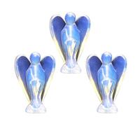 Set of 3 Guardian Angels Made Opalite Stone, Pocket Size, Free Standing