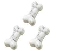 Set Of 3 Hand Carved Natural Crystals Dog Bone Ornaments Portable Accessory For Creative And Home Display Solution Unique Stone Texture