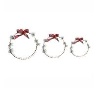 Set of 3 Hanging Decorations LED KEITELE 25/30/35 cm Wreath White