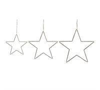 Set of 3 Hanging Decorations LED KUNNARI Star 50/40/30 cm Silver