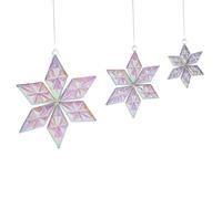 Set of 3 Hanging Decorations RENSJON Star 25/35/46 cm Multicolour