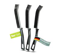 Set of 3 Hard Bristle Grout Brush - Corner Cleaning Brush & Gap Cleaning Brush for Bathroom, Kitchen & Tile Floors - Grout Cleaner with Robust Bristles for Stubborn Dirt