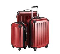 Set of 3 Hard-Shell Suitcase Trolley Glossy red Suitcase Hauptstadtkoffer incl Combination Lock 4 Wheels