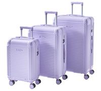 Beliani Set of 3 Suitcases TSA Lock Anti-Theft Zipper Silent Wheels 3 Sizes Iron Synthetic Material Violet Myntis