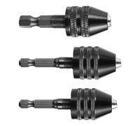Set of 3 Hexagonal Shank Three Jaw Chucks for Quick Drill Bit Enhancing Work Speed Enhances Stability in Drilling Tasks Woodworking Tool