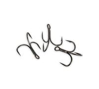 Set of 3 hooks Fox Rage Predator PowerPoint X-StrongSemi-BarbedTreble# Silver Size 4