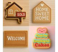 Set of 3 House Warming Newhome Themed Cookie Cutters Home Sweet Home Welcome Sold